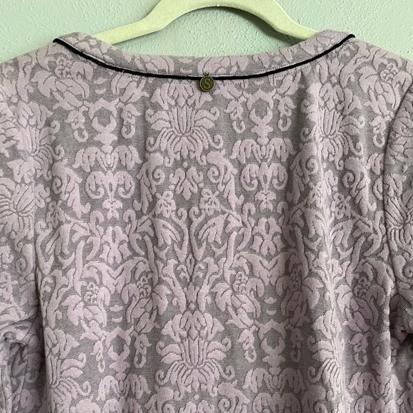 Soft Surroundings Tunic Top Small Oversized Purple Brocade Paisley Scoop Neck - Picture 7 of 8